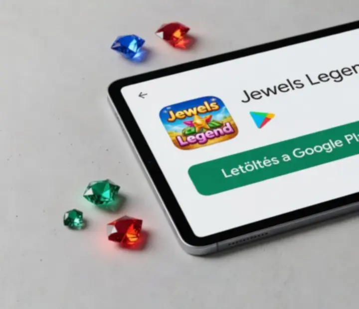 Google Play Áruház felület Jewels Legend letöltés gombbal
